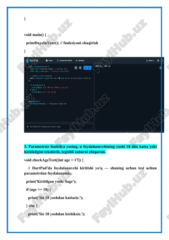 dart dasturlash tilida funksiyalar mavzusida laboratoriya ishi - Page 4