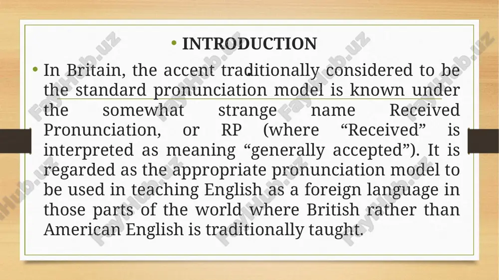 problem! they study hard to be able to speak with correct grammar, accurate vocabulary and relevant expressions. yet when they speak, they still sometimes hear responses like: . 2.3 effective techniques for teaching pronunciation in the classroom why is pronunciation important? pronunciation is often the first thing that native speakers notice when they interact with non-native speakers. poor pronunciation can make it difficult for native speakers to understand what non-native speakers are saying, leading to frustration and communication breakdowns. pronunciation also plays a role in shaping our students' confidence and self-esteem. when students feel confident in their pronunciation, they are more likely to participate actively in class and engage in conversations with native speakers. . conclusion taking into consideration all the information discussed in theoretical part as well as all the findings presented in analytical part, let us return to the research question stated in introduction: does the exposure to …