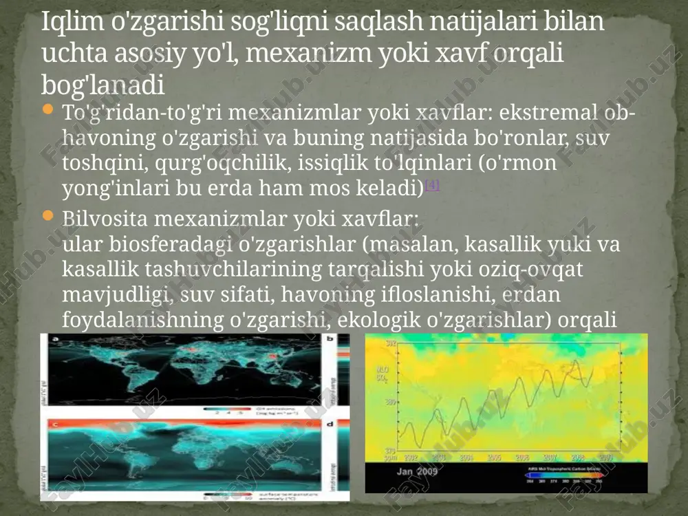 i. shuningdek, 2015-yilning iyun oyida pokistonning karachi shahrida harorat 49 °c (120 °f) darajagacha bo'lgan kuchli jazirama to'lqini tufayli 2000 dan ortiq odam halok bo'ldi. 2020-yildagi hisob-kitoblarga ko'ra, har yili aqshda 1300 dan ortiq odam haddan tashqari issiqlik tufayli nobud bo'lad issiqlik bilan bog'liq o'lim ichki makonni sovutish ( konditsioner ) ga kirishni kengaytirish issiqlik bilan bog'liq o'limning oldini olishga yordam beradi, ammo hozirgi konditsioner texnologiyasi odatda barqaror emas, chunki u issiqxona gazlari chiqindilari, havo ifloslanishi, elektr energiyasiga talabning eng yuqori darajasi va shahar issiqlik orollariga hissa qo'shadi agar binolar ichki iqlimni o'zgartirish uchun yaxshiroq mo'ljallangan bo'lsa yoki aholi muammolar bo'yicha yaxshiroq ma'lumotga ega bo'lsa, ular o'z vaqtida chora ko'rishlari uchun issiqlik to'lqinlari tufayli o'limni kamaytirish mumkin edi[ . yuqori harorat jismoniy faoliyatning chastotasi va davomiyligini, shuningdek, jismoniy mashqlar bilan shug'ullanish istagini kamaytirishi mumkin[4]. :7 yuqori harorat inson fiziologiyasi va ruhiy salomatligiga jiddiy ta'sir ko'rsatishi mumkin[4]. bu ta'sirlar bilvosita ham …