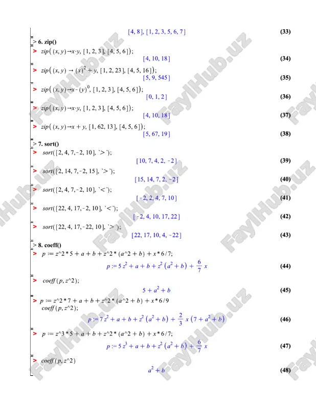 maple paketida funksiyalardan foydalanish - Page 4