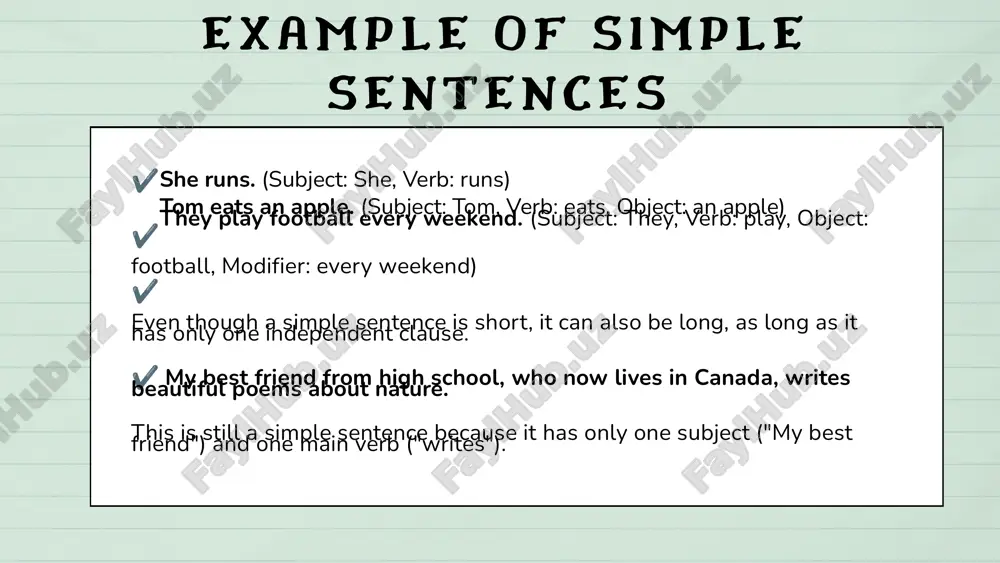 sentence structure. simple sentence - Page 4