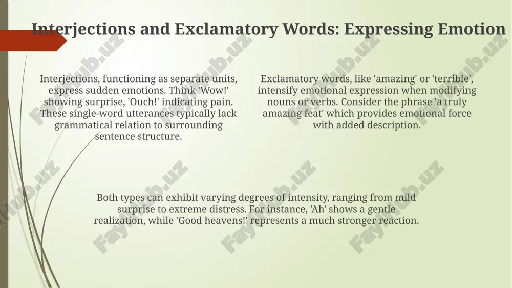xpressiveness achieving lexical mastery requires conscious application of 3 key elements: precise word choice, understanding nuances of figurative language, and analyzing the context influencing word meaning at levels 1 and 2. effective communication relies on skillful deployment of tools like epithets and oxymorons, where 80% of impact is due to intended emotive meaning, demonstrating an understanding of logical and emotive interaction. the pinnacle of lexical expressiveness is reached when speakers leverage antonomasia, transforming nominal meanings to logical, achieving a nuanced, powerful effect, impacting audience response by approximately 75%. thank you for your attention