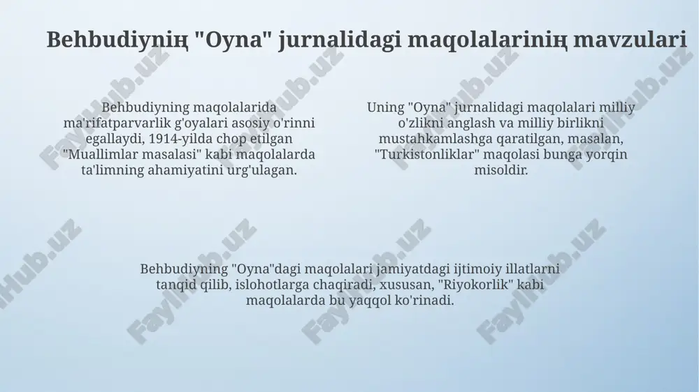 behbudiyning "oyna" jurnalidagi maqolalari - Page 4