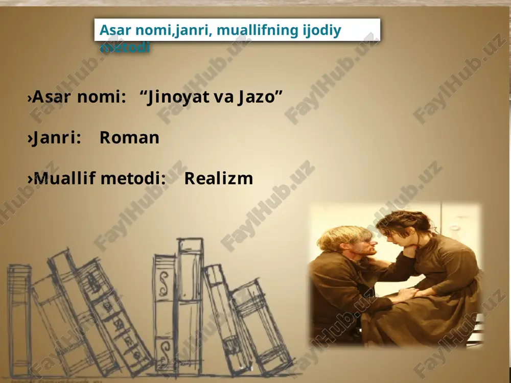 masligi, baxtli jamiyatga zo’ravonlik yoli bilan yetishib bo’lmasligiga ishonch hosil qiladi. qahramon oxir-oqibat tushunib yetadiki, jinoyat qilib dunyoni o’zgartirib bo’lmas ekan. ezgulik sababchisi jinoyat bo’lishi mumkin emas ekan. bosh qahramon o’z tajribasida shuni ko’rsatadiki, hech bir jinoyat jazosiz qolmasligi va jazo muqarrar ekanligini ko’rsatib berdi. u chekkan qalb azoblari orqali sharq tassavuf oqimi namoyondalari oldiga qo’ygan g’oyaga keladi. u ham bo’lsa- odamzod qalb qiynoqlari orqali o’zini o’zi poklab boradi. odamzod jismini emas qalbini oylab ish tutganida xato qilmas ekan. asardagi yechim hayot menga bir marta beriladi va boshqa hech qachon qaytib kelmaydi: men «umum baxti» qachon kelarkin, deb kutib o’tirishni istamadim va istamayman. men o’zim ham yashashni istayman… yolg’on gapni har doim ham kechirib yuborish mumkin; yolg’onchilik shirin narsa, chunki u to’g’ri gapni topib beradi. boshqalar nima derkin, deb o’tirish ojizlikning birinchi belgisidir! …omad kelmagandan keyin hamma narsa bema’ni bo’lib ko’rinadi! keng fikrli qalbi teran odamlar uchun azob va dard …