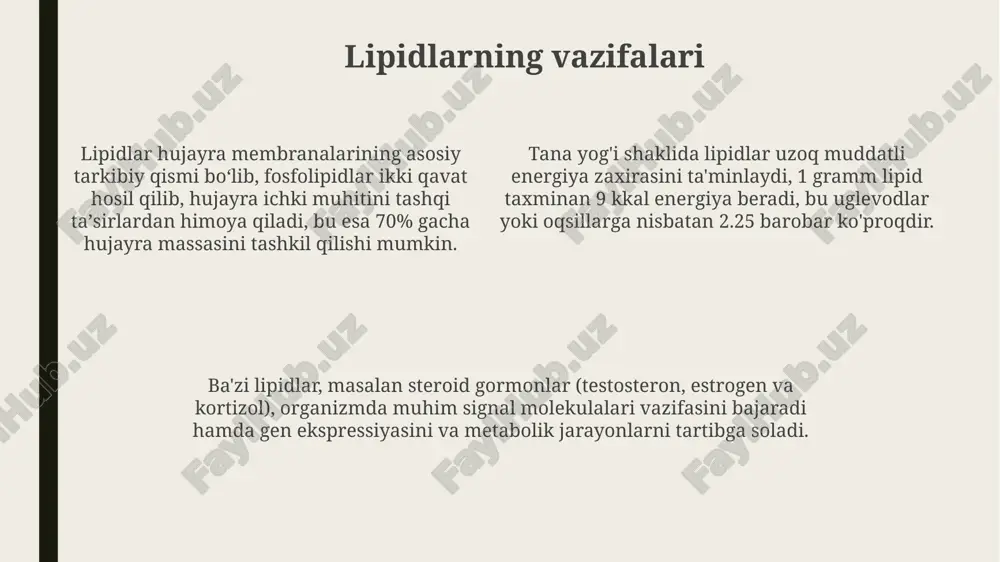 lipidlarning tuzilishi va funksiyasi - Page 4