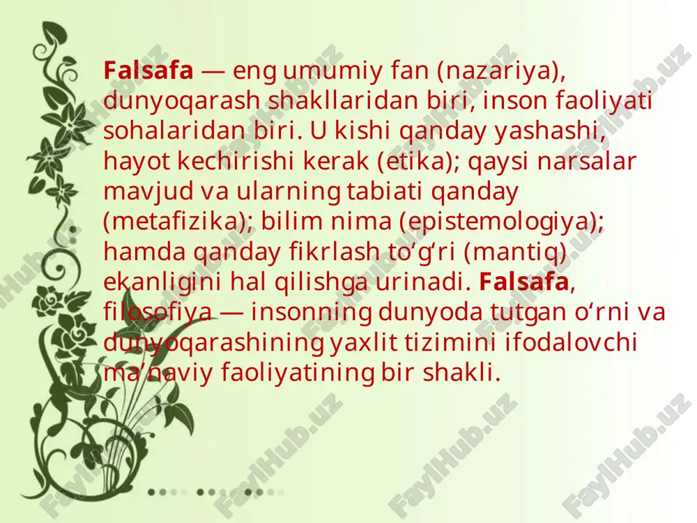 falsafa fanining asosiy maqsadi - Page 4