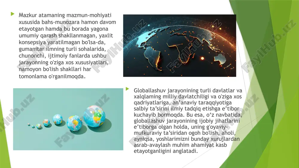 yrim elementlari qadimgi dunyodayoq mavjud bo‘lgan. masalan, faylasuf fales (miloddan avvalgi 640-562 yillar) miloddan avvalgi yilda quyosh tutilishini bashorat qilgani ma’lum. ammo bashorat haqidagi dastlabki bilimlar xv-xvii asrlardagina tabiiy va ijtimoiy fanlarning rivojlanishi bilan bir vaqtda ilmiy tizimga solina boshlagan. bu jarayon xx asrning 60-yillarida ancha yaxlit ilmiy nazariyalarning yaratilishi bilan yakunlangan. g‘arb mamlakatlarida ijtimoiy prognoz qilish ilmiy bashoratning turi sifatida “futurologiya” (lot. futurum – kelajak va yunon. logos – ta’limot) degan nom bilan vujudga kelgan. bu atamani ilk bor g‘arbiy berlin erkin universiteti huzuridagi otto zur nomidagi institut professori o.flextgaym ishlatgan. shuni qayd etish lozimki, «futurologiya» atamasi umumiy e’tirof etilgani yo‘q. mamlakatimizda ijtimoiy bashorat bilan bog‘liq tadqiqotlar “prognostika” degan nom olgan. futurologiya futurologiya – yangi soha futurologiya — keng maʼnoda — insoniyat kelajagi, umumbashariy muammolar haqidagi umumiy konsepsiya yoki tasavvurlar majmuasi; tor maʼnoda — ijtimoiy jarayonlar hamda fan-texnika taraqqiyotiga oid sohalardagi jarayonlarni izchillikda oʻrganish va kelajagini bashorat qilish imkoniyatini …