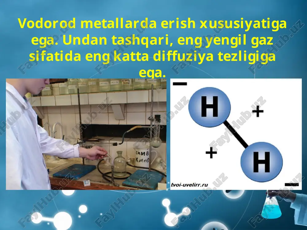 vodorod oddiy modda. vodorodning fizik va kimyoviy xossalari. - Page 4