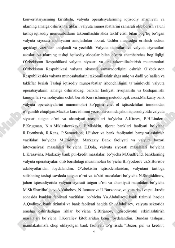 idan valyuta operatsiyalarini bajarishga doir ilmiy savollar, ushbu operatsiyalar chegaralanishi bilan bog’liq xususiyatlar, shuningdek zamonaviy valyuta operatsiyalari va munosabatlarini takomillashtirishdagi yo’nalishlar kurs ishimning predmeti bo’lib hisoblanadi. valyuta operatsiyalari, tijorat banklari va tashqi iqtisodiy aloqalar subyektlari nazorati bo’yicha davlat muassasalari faoliyatini takomillashtirish zaruriyati asoslanib berildi. ushbu faoliyatni takomillashtirish bo’yicha quyidagi birlamchi chora-tadbirlar amalga oshrildi. 1.valyutani tartibga solish bo’yicha qonuniy-nornativ bazani takomillashtirish 2.valyuta operatsiyalari risklarini kamaytirishda banklar ishtroki 3.milliy valyuta barqarorligini ta’minlashi bo’yicha yo’nalishlarni faollashtirish, to’lov balansi muvozanati ta’minlash va valyuta kursi unifikatsiyasidan keyin o’zbekiston respublikasi tashqi iqtisodiy faoliyatini erkinlashtirish. 1.milliy iqtisodiyotning mazmun mohiyati. milliy iqtisodiyot- bu ma’lum bir davlat hududida tarixantashkil topgan,bir-biri bilan maqsadi va mehnat taqsimoti bog’liq bo’lgantarmoqlaryig’indisidir. yagona tizim sifatida milliy iqtisodiyot o’zigaxosbo’lganmunosabatlari, boshqaruv tizimi, umumiqtisodiy infrastrukturasi vamustaqil qonunchiligiga ega bo’lgan mustaqil davlatchilikni taqozoqiladi.iqtisodiyot keng ma’noda - bu bir tomondan, o’zigaxosqonunlar asosida rivojlanadigan ishlab chiqarish va noishlab chiqarishtarmoqlarinibirlashtirgan xo’jalik bo’lib, ikkinchi tomondan iqtisodiyot, yuqori mehnatunumdorligiga erishish, aholini turmush darajasini …