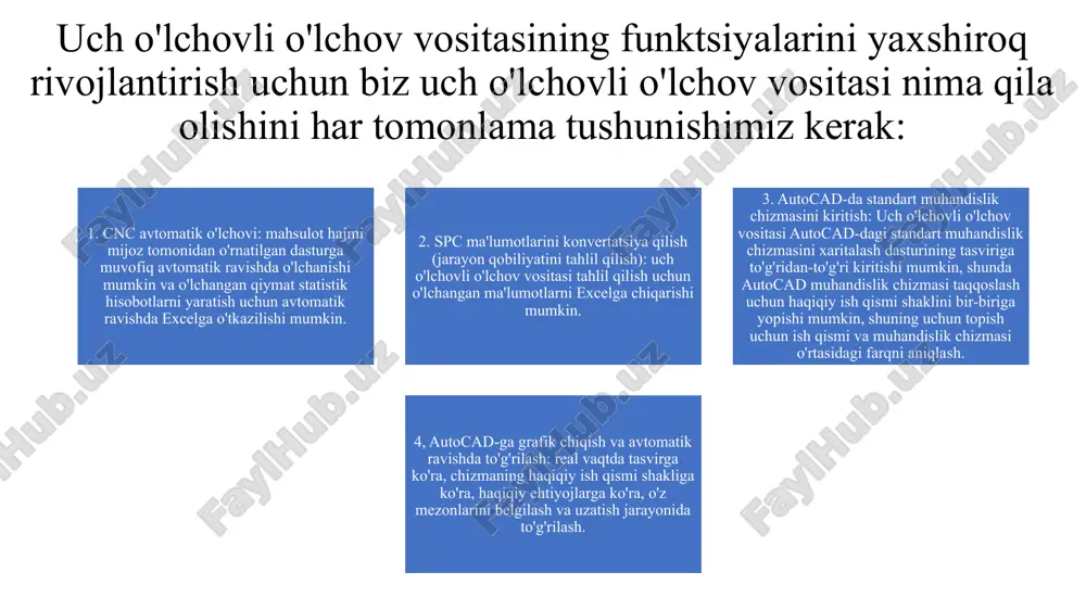 sh uchun texnik shartlarga javob beradigan to'p o'qi tanlanishi kerak.kalibrlashdan keyin o'lchash ignasining diametriga va kalibrlash paytida ko'rinishdagi xatolikka e'tibor bering.agar sezilarli o'zgarishlar bo'lsa, sababini topish kerak.bir nechta prob pozitsiyalarini kalibrlashda, yuqoridagi natijalarni kuzatishdan tashqari, har bir pozitsiyada kalibrlangan o'lchash ignalari standart to'pni o'lchash uchun ham ishlatilishi kerak. (2)o'lchov ignalarini o'z vaqtida almashtirish koordinata o'lchash mashinasida o'lchash ignasining uzunligi o'lchash boshini avtomatik kalibrlash uchun muhim parametr bo'lganligi sababli, kalibrlash xatosi avtomatik ravishda o'zgartirilsa, o'lchov ignasining g'ayritabiiy to'qnashuviga olib keladi.engil holatlarda o'lchash ignasiga zarar etkazishi mumkin, og'ir holatlarda esa o'lchash boshiga (datchik) zarar etkazishi mumkin.o'lchov ignasi ushlagichining koordinata tizimini ishga tushira olish va keyin uni qayta o'rnatish.agar o'lchov boshi juda og'ir bo'lsa va muvozanatni yo'qotsa, uni boshqarish uchun o'lchov boshiga teskari yo'nalishda qarshi og'irlik blokini qo’shish kerak. (3)standartlashtirilgan to'p diametri standart to'pning nazariy diametrini to'g'ri kiritish kerak.igna kalibrlashni o'lchash printsipiga asoslanib, standart to'pning nazariy diametri qiymati igna kalibrlashni o'lchashning sharsimonlik xatosiga …