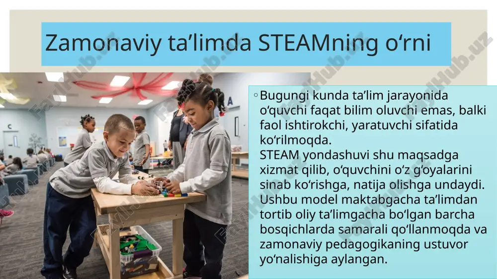 shlang‘ich ta’limda steam yondashuvini joriy etish zamonaviy pedagogikaning eng muhim yo‘nalishlaridan biri hisoblanadi. e’tiboringiz uchun raxmat! image2.jpg image4.png image6.png image9.png image10.png image11.png