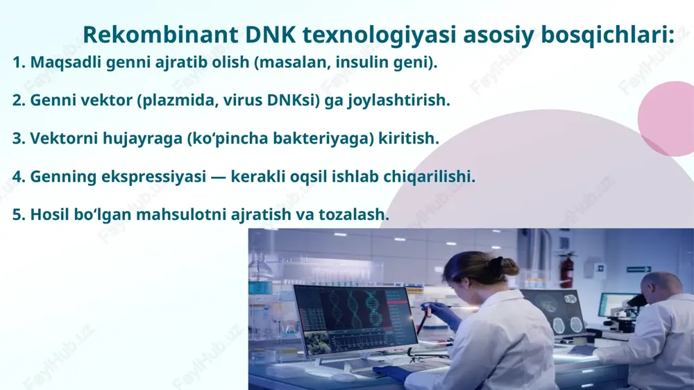 ri virus oqsillarini parchalash jarayonini to‘xtatadi ritonavir, lopinavir integrasa ingibitorlari- integrasa fermenti virus dnk sini xujayra genomiga joylashishini to‘xtatadi raltegravir polimeraza ingibitorlari- (dnk) dnk polimeraza virus dnk replikatsiyasini to‘xtatadi foscarnet, ganciclovir 13 13 reverta transkriptaza ingibitorlari .reverta transkriptaza rnk → dnk o‘tishini bloklaydi lamivudin, tenofovir. 14 14 o‘smalarga (saraton hujayralariga) qarshi dori vositalari. o‘smalar tez bo‘linadigan hujayralar bo‘lgani uchun ularning dnk sintez jarayoni nishonga olinadi. 15 guruh misollar mexanizm alkilovchi moddalar siklofosfamid, cisplatin dnkni kovalent bog‘ bilan “ko‘priklarga” aylantiradi → replikatsiya to‘xtaydi antimetabolitlar metotreksat, 5-fluorouratsil, gemtsitabin nukleotidlar sintezini inhibe qiladi, dnk/rnk sintezini bloklaydi 1. dnk sintezini buzuvchi sitotoksik dorilar 15 o‘smalarga (saraton hujayralariga) qarshi dori vositalari. 16 2.topoisomeraza ingibitorlari enzim dori nomlari mexanizm topoisomeraza ii doksorubitsin, etopozid dnk iplarini ochish va qayta bog‘lash jarayonini buzadi, xromosomal uzilishlar paydo qiladi topoisomeraza i irinotekan, topotekan dnk iplarining aylanish kuchlanishini bartaraf etuvchi fermentni to‘xtatadi 16 o‘smalarga (saraton hujayralariga) qarshi dori vositalari. 17 3. …