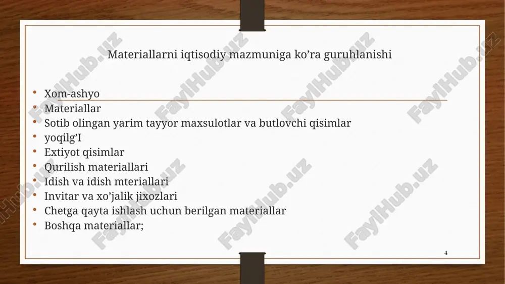 tlar. - xavfsizlik zahiralari, inventarlarni himoya qilish va sifat nazorati choralarini o'z ichiga olishi mumkin. - kutilmagan moddiy bog'liq hodisalarning moliyaviy ta'sirini yumshatishga qaratilgan. materiallar xarajatlari hisobi- materiallarni sotib olish va iste'mol qilish bilan bog'liq xarajatlarni hisobga olish va kuzatish.- to'g'ridan-to'g'ri moddiy xarajatlar (to'g'ridan-to'g'ri ishlab chiqarishda qo'llaniladi) va bilvosita moddiy xarajatlar (qo'llab-quvvatlovchi faoliyatda qo'llaniladi) o'z ichiga oladi materiallarni inventarizatsiya qilish usullari - hisobot sanasida mavjud bo'lgan inventarizatsiya qiymatini aniqlashning turli usullari.- umumiy usullarga fifo (birinchi kiruvchi, birinchi chiqadi), lifo (oxirgi kiruvchi, birinchi chiqadi) va o'rtacha xarajat kiradi materiallarni sug'urtalash xarajatlari materiallarni sug'urtalash xarajatlari: umumiy ma'lumot materiallarni sug'urtalash xarajatlari materiallarni saqlash, tashish va qurish paytida yuzaga kelishi mumkin bo'lgan xavf va zararlardan himoya qilish uchun qilingan xarajatlarni o'z ichiga oladi. ushbu xarajatlar qimmatli materiallarni saqlash va loyihaning uzluksizligini ta'minlash uchun zarurdir. buxgalteriya hisobi metodologiyalari materiallarni sug'urtalash xarajatlarini hisobga olishning eng keng tarqalgan usullari quyidagilarni o'z ichiga oladi: - kapitalizatsiya: sug'urta mukofotlarini …