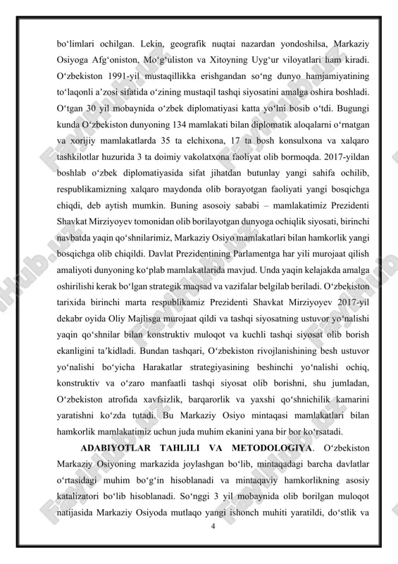 qa oʻsgani va 12,2 milliard dollarni tashkil qilgani, ammo mamlakatlar mintaqadagi iqtisodiy salohiyatidan hali toʻliq foydalanilmayotganligi taʼkidlandi. investitsion muhitni yaxshilash va xorijiy investorlarni keng jalb qilish maqsadida oʻzbekiston prezidenti shavkat mirziyoyev mintaqa davlat rahbarlarining ikkinchi maslahat uchrashuvida markaziy osiyo mamlakatlari uchun investitsiya forumini tashkil etish tashabbusini ilgari surdi. madaniy va gumanitar hamkorlik markaziy osiyo davlatlari oʻrtasida oʻzaro hamkorlikni rivojlantirishda katta ahamiyatga ega. mintaqa mamlakatlari umumiy tarix va yakdil madaniyatga ega. ularning bir-biriga ulashib ketgan oʻxshash urf-odatlari, qadriyatlari va yagona dini bor. shu bois, oʻzbekiston madaniy va yaqin qoʻshnichilik aloqalarini mustahkamlash boʻyicha qator tashabbuslarni ilgari surmoqda. mintaqaning sayyohlik salohiyatini oshirish uchun markaziy osiyo mamlakatlarida silk road (ipak yoʻli) viza tartibini joriy etish rejalashtirilgan. ushbu rejim umumiy vizani nazarda tutadi va chet el fuqarolariga bir vaqtning oʻzida markaziy osiyoning bir nechta mamlakatlariga toʻsiqlarsiz borishga imkon beradi. ushbu tashabbus sayyohlarning markaziy osiyo mamlakatlariga sayohat qilishini yengillashtirish uchun ilgari surilgan. loyihada markaziy osiyo mamlakatlaridan …
