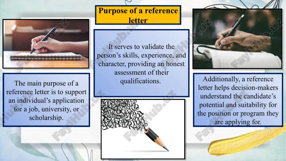 iversity or scholarship applications. ❌ false – personal reference letters are usually written by friends or acquaintances, not professional colleagues. ✅ true – reference letters should be positive and specific. ❌ false – personal gossip or irrelevant details should never be included. ✅ true – a character reference focuses on personal traits and integrity. ✅ true – a reference letter should include an introduction, body, and conclusion. ✅ true – the phrase “without hesitation, i recommend…” is commonly used. ❌ false – it’s better to write a detailed and specific letter, not a short general one. image1.jpeg image2.jpeg image3.jpeg image4.jpeg image5.jpeg image6.jpeg image7.jpeg image8.png image9.png image10.jpeg image11.jpeg image12.jpeg image13.jpeg image14.jpeg image15.jpeg image16.jpeg image17.png image18.png image19.png image20.jpeg image21.jpeg image22.jpeg image23.jpeg image24.jpeg image25.jpeg image26.jpeg image27.jpeg image28.jpeg image29.jpeg image30.png image31.png image32.jpeg /docprops/thumbnail.jpeg