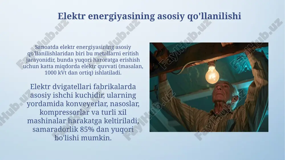 ishlab chiqarishda elektr energiyasidan foydalanish - Page 4