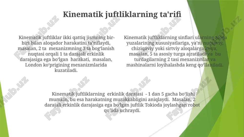 kinematik juftlar va ularning klassifikatsiyasi - Page 4