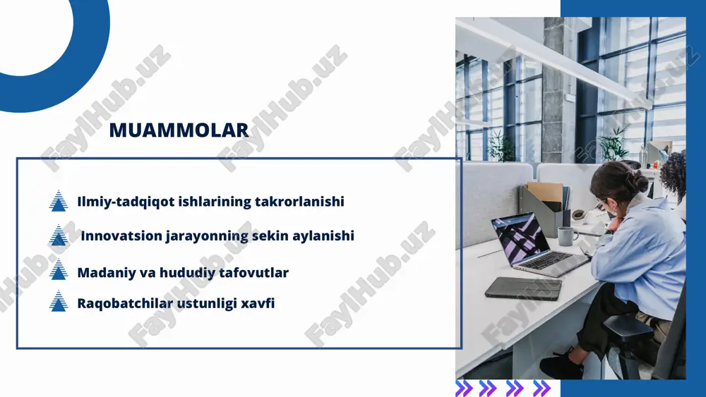 rativ innovatsion madaniyat shakllanadi. technova ichida hamma bir maqsad ostida ishlaydi, rag‘bat tizimi orqali xodimlar faol bo‘ladi va ochiq innovatsiyalar orqali tashqi hamkorlik kengayadi.” xulosa kompaniya gibrid boshqaruv modeliga o‘tdi: markaz (hub) global strategiya, ip va platformalarni boshqaradi; spoke’lar esa mahalliy r&d va tezkor prototiplash bilan shug‘ullanadi. hub-and-spoke orqali takrorlanish sezilarli darajada kamayadi, chunki bilimlar markaziy kmsda saqlanadi va qayta ishlatiladi. innovatsion jarayonlar (idea → pilot → qaror → rollout) standartshtirildi, shuning uchun idea’dan bozorga chiqish vaqti qisqaradi. qanday sezilarli foydalar kutilyapti tezroq bozorga chiqish (ttm qisqaradi) — raqobatbardoshlik oshadi. resurslarni tejash — r&d va testlar takrorlanmaydi, byudjetlar maqsadli foydalanadi. bilim almashinuvi va korporativ xotira mustahkamlanadi — yangi xodimlar va spoke’lar tez moslashadi. brend va esg imiji yaxshilanadi — sustainability-focused innovatsiyalar orqali bozor holati va investor qiziqishi oshadi. technova global darajada yagona strategik boshqaruv va mahalliy ijodkorlikni uyg‘unlashtirish orqali innovatsiyalar aylanishini tizimlashtirdi. innovatsiya aylanishi tezlashadi, resurslar samarali ishlatiladi, kompaniya barqaror …