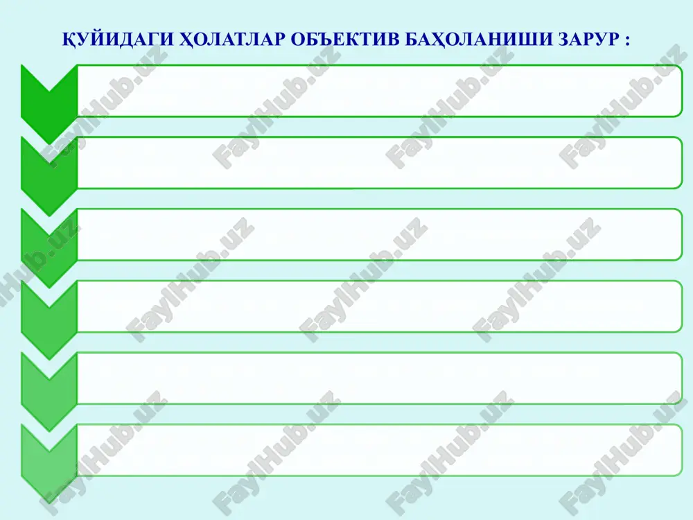 tanlangan birlamchi yondashuvga tuzatishlar kiritish to'plangan dalillarning etarliligi va mosligini baholash oraliq fikrni tahlil qilish (auditor tanlangan nuqtai nazar to'g'riligiga ma'lum darajada ishonch hosil qilish) olingan dalillar asosida yakuniy fikrni asoslash uchun aniqlangan mezonlarni tanlash va baholash auditor fikrini asoslashda yakuniy yondashuvni aniqlash o'zbekiston temir yo'llari» aktsiyadorlik jamiyatida moliyaviy koeffitsientlar tahlili, (1 yanvar holatiga № yillar moliyaviy mustaqillik koeffitsienti moliyaviy qaramlik koeffitsienti to'lov qobiliyati koeffitsienti qarz mablag'larini uzoq muddatli jalb qilish koeffitsienti 1. 2014 yil 0,68 0,32 0,69 0,34 2015 yil 0,68 0,32 0,66 0,34 2016 yil 0,63 0,37 0,56 0,47 2017 yil 0,58 0,42 0,55 0,55 2017 yilda 2014 yilga nisbatan o'zgarishi -0,10 0,10 -0,14 0,21 auditorlik xulosasi va auditorlik hisoboti o'rtasidagi asosiy farqlanishning tahlili ko'rsatkichlar auditorlik xulosasi auditorlik hisoboti 1 2 3 foydalanish sub'ektiga ko'ra moliyaviy hisobotlardan foydalanuvchilar guruhiga mo'ljallangan korxona rahbariyatiga mo'ljallangan hujjatdagi ma'lumotlarning ochiqligi va maxfiyligiga ko'ra barcha tashqi foydalanuvchilar uchun ochiq bo'lgan, tijorat siri hisoblanmagan …
