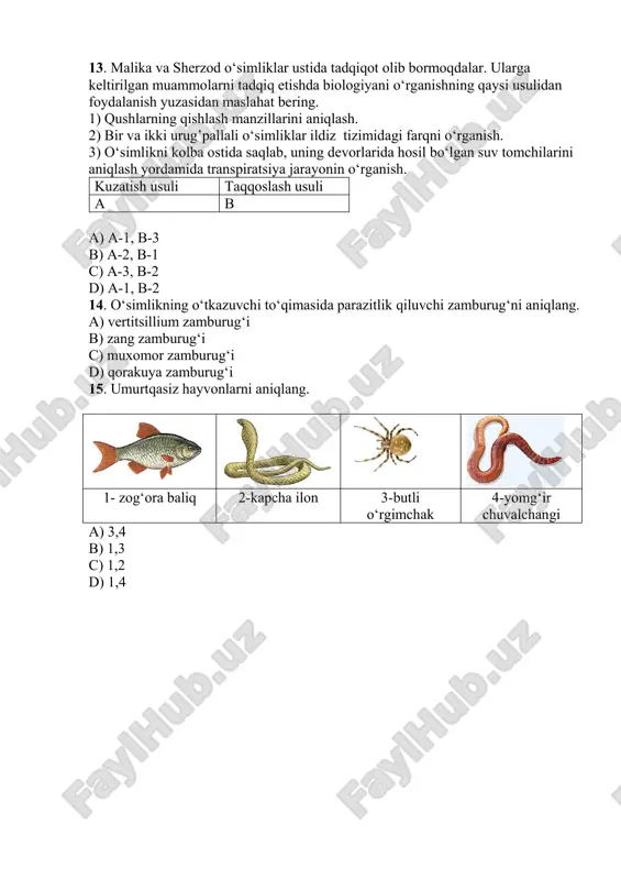 umumta’lim maktabi biologiya testi - Page 4