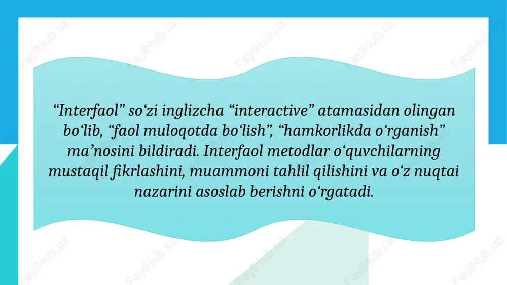 interfaol oʻqitish metodlari va ularning uzluksiz taʼlimdagi oʻrni - Page 4