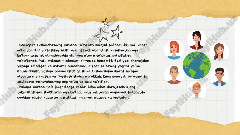 erishib bo‘lmaydi. o‘z tadqiqotlarida r.s. nemov inson muloqoti taraqqiyoti ontogenezi va uning asosiy bosqichlarini ko‘rib chiqadi. uning ta’kidlashiga ko‘ra, inson bolasi o‘zida odamlar bilan emotsional muloqotga kirishishga bo‘lgan layoqatni uch oyligida sezadi (jonlanish kompleksi), bir yoshga etganda esa uning ekspressiyasi shunchalik boyib ketadiki, muloqotning verbal tilini tezda o‘zlashtirib olish, tovushli nutqdan foydalanish imkonini beradi. e`tiboringize`tiboringiz uchun rahmatuchun rahmat