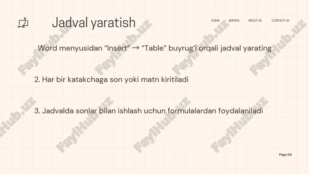 microsoft word hisoblash imkoniyatlari - Page 4
