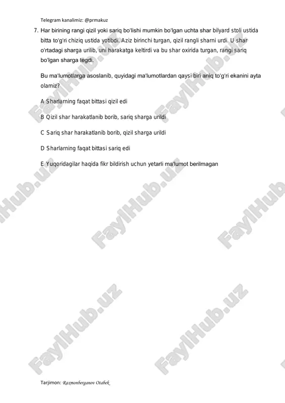 prezident maktablariga qabul qilish sinovi - Page 4