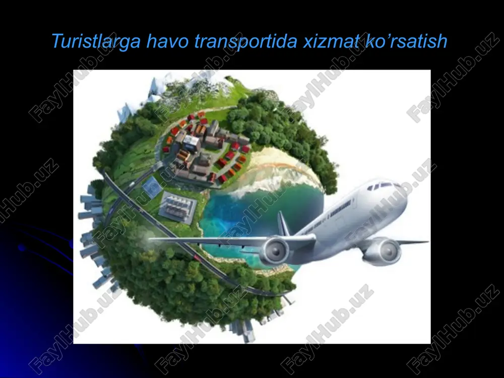ochar xususiyatga ega turardan hisoblanadi. unda ko’pgina hayvonlardan foydalanish maqsdga muvofiq bo’ladi. masalan, itlar, fillar, tuyalar hamda otlar. tuya- sahro kemasi. tuya aksariyat turistlar uchun ekzotik hayvon hisoblanadi. yevropaliklar xeops ehromi yoki boshqa diqqatga sazovor joy fonida tuyada suratga tushishni yoqtiradilar. fil- quruqlikdagi eng yirik va kuchli hayvon. bugungi kunda fillar faqat afrikada va hindistonda mintaqasida (shuningdek kamboja, birma, shri-lanka, tailandda) yashaydi. boshqa mintaqalarda fillarni faqat hayvonot bog’ida va sirkda ko’rish mumkin. e’tiboringiz uchun rahmat! image1.jpeg image2.jpeg image3.jpeg image4.jpeg image5.png image6.jpeg image7.png image8.jpeg image9.jpeg image10.jpeg image11.jpeg image12.jpeg image13.jpeg image14.jpeg image15.jpeg traffic resources with a globe and suitcases /docprops/thumbnail.jpeg