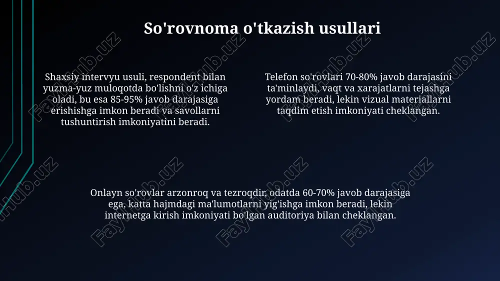 anketalashtirish:turlari,metodlari va unga qoyiladgan asosiy talablar - Page 4