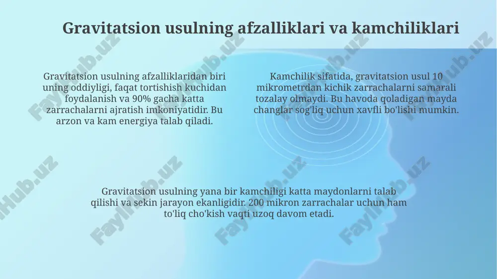 atmosfera havosini yirik chang zarralaridan gravitatsion usul bilan tozalash - Page 4