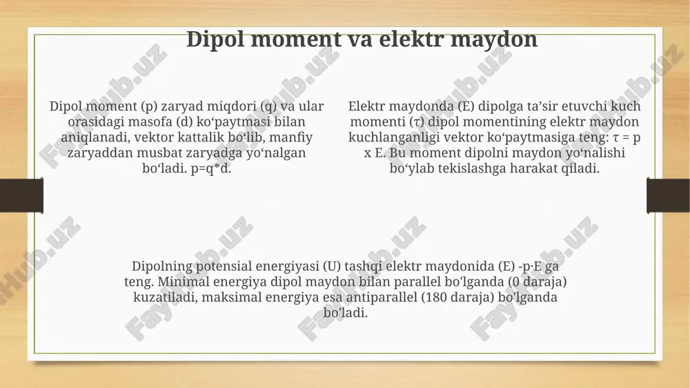 dipollarga tashqi elektr maydonining ta'siri - Page 4