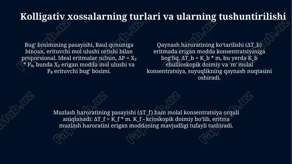 eritmalarning kollegativ hossalari - Page 4
