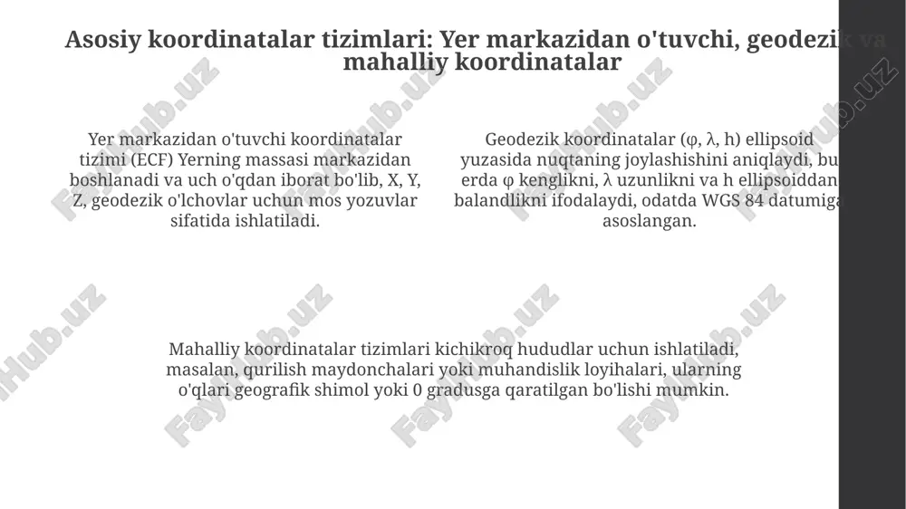 geodeziyada qo'llaniladigan koordinatalar tizimi - Page 4