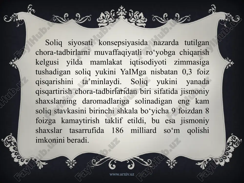 niyatlar, samaradorlikni oshirishni yo`l-yo`riqlarini ko`rsata olish; · ilg`or g`oya va tajribalarni o`rganilayotgan jarayonga qo`llash yo`nalishlarini belgilash. iqtisodiy tahlil ham aniq fan sifatida quyidagilar haqida maxsus bilim beradi: www.arxiv.uz iqtisodiy tahlil tamoyillari www.arxiv.uz tizilmalilik haqqoniylik taqqoslanuvchanlik betaraflilik davriylik pulli baholash hisobga olish aniq baholash uzluksizlik image10.jpeg image11.jpg image12.jpeg image8.png image4.jpeg image5.png image7.png image9.jpeg /docprops/thumbnail.jpeg