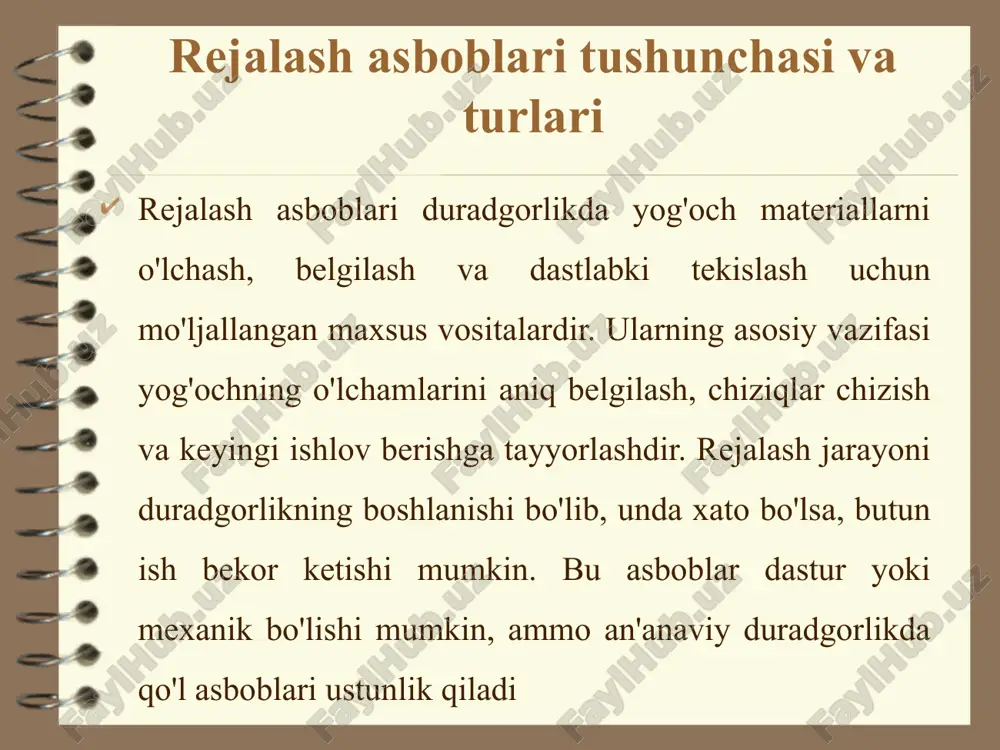 duradgorlikda ishlatiladigan kontrol va rejala shasboblari - Page 4