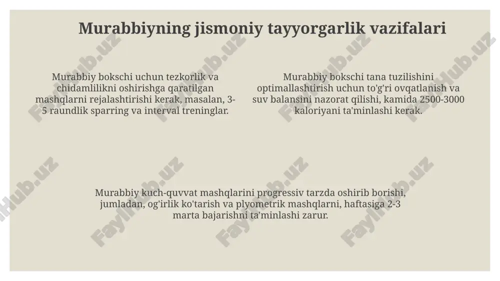 boks bo'yicha murabbiy tayyorlashning vazifalari - Page 4