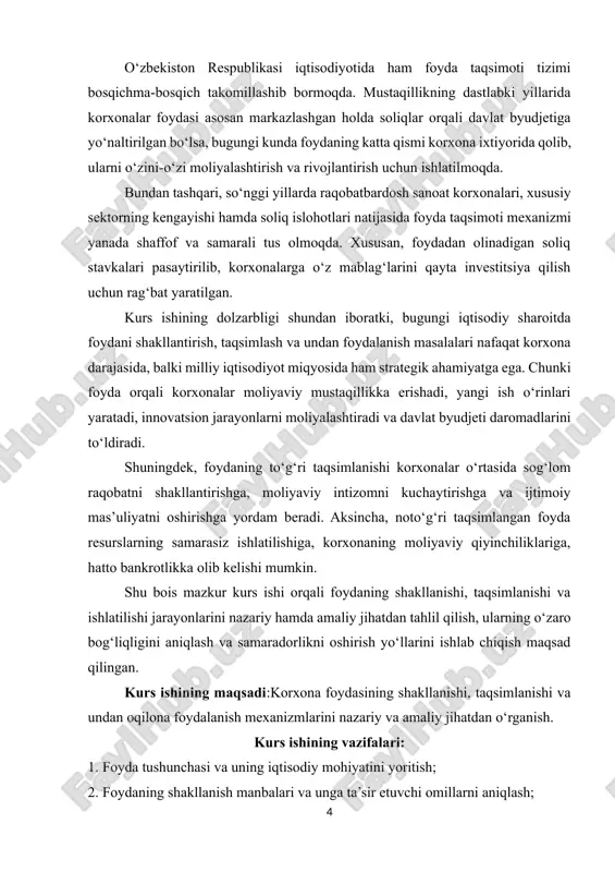 g asosiy yakuniy moliyaviy natijasidir. u korxonaning ishlab chiqarish, savdo, xizmat ko‘rsatish yoki boshqa iqtisodiy faoliyati natijasida olingan daromadlar bilan shu faoliyat uchun sarflangan xarajatlar o‘rtasidagi ijobiy farqni ifodalaydi. iqtisodiyot nazariyasida foyda kategoriyasi qadimdan muhim tushuncha bo‘lib kelgan. klassik iqtisodchilar — a. smit, d. rikardo, k. marks va j. b. saylar foydani kapitalning mehnat orqali ortgan qiymati deb talqin qilganlar. zamonaviy iqtisodchilar esa foydani nafaqat ortiqcha qiymat, balki riskni o‘z zimmasiga olish evaziga olingan mukofot, ya’ni tadbirkorlik daromadi sifatida ko‘radilar. bozor iqtisodiyoti sharoitida foyda korxonaning barqaror faoliyatini ta’minlovchi, investitsiyalarni rag‘batlantiruvchi va innovatsiyalarni moliyalashtiruvchi asosiy manba hisoblanadi. korxona foyda olmas ekan, uning ishlab chiqarish quvvatlarini kengaytirish, yangi texnologiyalarni joriy etish yoki xodimlarni rag‘batlantirish imkoniyati cheklanadi. shu bois foyda iqtisodiy kategoriyalar tizimida asosiy moliyaviy natija sifatida o‘rganiladi. foyda tushunchasining iqtisodiy mazmuni foyda — bu iqtisodiy jihatdan korxonaning o‘z faoliyatida yaratilgan sof qiymatdir. u o‘z ichiga ishlab chiqarish, sotish, boshqaruv, marketing, innovatsion va …