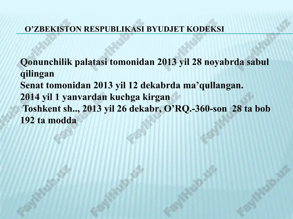 rekvizitlari: o'z.r. moliya vazirligi g'aznachiligi x/r 23402000300100001010 mfo 00014 mb bb xkkm toshkent shaxri stir(inn): 201122919 ta'lim muassasasi: termiz davlat universiteti pochta manzili:190111termiz sh. barkamol avlod ko'chasi 43uy tel/faks. (7622) 1-84-46, 1-74-55e-mail: termizdu@umail.uz http://marketing.tersu.uz/ to'lov maqsadiga quyidagilar yozilishi shart: “terdu,shxv: 400 910 860 224 017 094 100 079 003, inn:200473474, 400 9 o'quv muassasalarida o'qishdan tushayotgan mablag'lar 10 860 respublika byudjeti 22 surxondaryo viloyati 4 01 termiz shahri 7 094 100 oliy ta'lim muassasalari 079 byudjet paragrifi 003- termiz davlat universiteti to'lov oluvchining rekvizitlari: o'z.r. moliya vazirligi g'aznachiligi x/r 23402000300100001010 mfo 00014 mb bb xkkm toshkent shaxri stir(inn): 201122919 ta'lim muassasasi: termiz davlat universiteti pochta manzili:190111termiz sh. barkamol avlod ko'chasi 43uy tel/faks. (7622) 1-84-46, 1-74-55e-mail: termizdu@umail.uz http://marketing.tersu.uz/ to'lov maqsadiga quyidagilar yozilishi shart: “terdu,shxv: 40011086022401709410007900 , inn:200473474, 400 1 o'quv muassasalarida rivojlantirish jamg'armasi mablag'lari 10 860 respublika byudjeti 22 surxondaryo viloyati 4 01 termiz shahri 7 094 100 oliy ta'lim muassasalari …