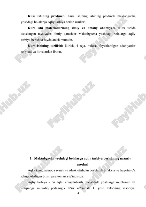 lgan. unda «tarbiya hayotning eng muhim tirgagi, tayanchi bo'lib hisoblanishi lozim. har bir yoshni shunday tarbiyalash lozimki, u avvalo, yaxshi o'qishni keyin esa yozishni o'rganishi bilan eng yuksak pog'onaga ko'tarilsin» deyilgan. farobiy ta'lim-tarbiyaga bag'ishlangan asarlarida inson takomilida ta'lim-tarbiyaning muhimligi, unda nimalarga e'tibor berish zarurligi, ta'lim-tarbiya usul va uslublari haqida fikr yuritadi. «fozil odamlar shahri», «baxt saodatga erishuv to'g'risida», «aql ma'nolari to'g'risida», «ilmlarning kelib chikishi» kabi maorifiy asarlarida olimning ijtimoiy tarbiyaviy qarashlari o'z ifodasini topgan. farobiy ta'limning asosiy vazifasi jamiyat talablariga javob bera oladigan va shu jamiyat uchun xizmat qiladigan yetuk insonni yetishtirishdan iborat deb biladi. beruniyning bilimlarni egallash yo'llari haqidagi fikrlari hozirgi davr uchun ham dolzarbdir. o'quvchilarga bilim berishda ularni zeriktirmaslik; uzviylik, izchillik, yangi mavzularni qiziqarli, asosan ko'rgazmali bayon etish va hokazolarga e'tibor berish kerakligini uqtiradi. olim bilim oluvchilarga qalbni yomon o'zi sezishi mumkin bo'lmagan holatlardan, behuda raqobatdan, shon-shuhratdan saqlanish zarurligini aytadi. beruniy inson kamolotida uch narsa muhimligini ta'kidlaydi. bu …