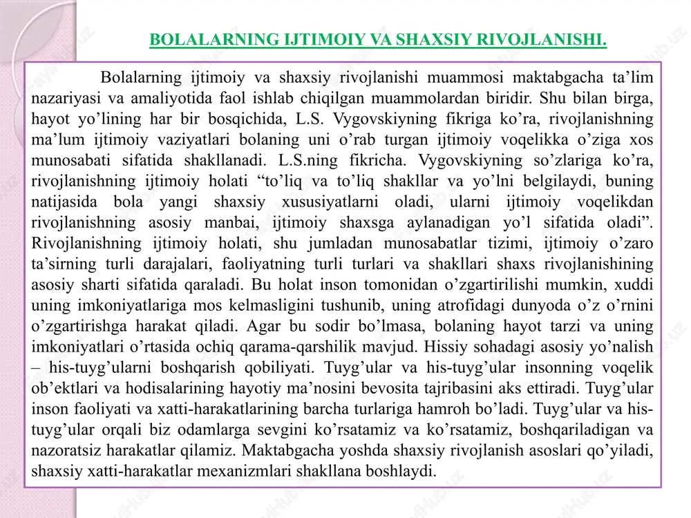 sturida “bolalar orasida bola” deb nomlangan maxsus bo’lim mavjud. bu erda tarbiyachi uchun maktabgacha yoshdagi bolalar o’z tengdoshlarining kayfiyatini tushunishni, zaiflarni qanday himoya qilishni va himoya qilishni bilishni va bolalarga g’amxo’rlik qilishda yordam berishni o’rganishlari muhimdir. asosiy narsa – bolalarga nima uchun bolalar bog’chasida, keyin esa maktabda ba’zi qoidalarga rioya qilish kerakligini tushunishga o’rgatish. katta maktabgacha yoshda, tengdoshlari bilan munosabatlarda bolalar xayrixohlik, sezgirlik, g’amxo’rlik va o’zaro yordamga tayyor bo’lishlari kerak. kattalar va tengdoshlar bilan o’zaro munosabatlar jarayonida bolaning ijtimoiy rivojlanishi ham faolroq bo’ladi. u o’zini qadrlashni, o’zini o’zi bilishni o’rganadi. maktabgacha yoshdagi bolalarni axloqiy tarbiyalash ko’proq bog’liqdir dan hissiy soha bola, uning tajribalari.chagrin va quvonch, zavq va xijolat – bularning barchasi maktabgacha yoshdagi bolalarga xosdir. shu sababli, bolalarning axloqiy tarbiyasi va ijtimoiy rivojlanishi adabiyotlardan, filmlardan yorqin misollarni talab qilishi, bolalarning ertaklarni tayyorlashda, qo’g’irchoq teatrini yaratishda ishtirok etishi va hokazolarni talab qilishi tabiiydir va hokazo. bunday tadbirlarda bolalarda paydo bo’ladigan axloqiy …