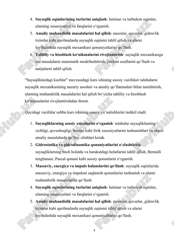 'yxatidan iborat. i bob: suyuqliklarning tabiati va xususyatlari 1.1:suyuqliklarning mexanikasining asosiy tushunchalari polimorfizm — bu bir xil kimyoviy tarkibga ega bo‘lgan moddalar turli xil kristall shakllariga yoki fazalarga ega bo‘lishi hodisasi. polimorfizm asosan qattiq jismlar fizikasi va kimyosi sohalarida muhim o‘ringa ega. modda bir xil kimyoviy tarkibga ega bo‘lsa ham, uning kristall tuzilishi turlicha bo‘lishi mumkin. bu hodisa materiallarning fizikaviy va kimyoviy xususiyatlarini o‘zgartirishi mumkin. polimorfizm, shuningdek, materiallarning barqarorlik holatini, ularning fizikaviy xususiyatlarini va energetik tuzilishini boshqarishda katta ahamiyatga ega. polimorfizmning ilmiy asoslari ko‘plab omillar bilan bog‘liqdir. moddaning kristall tuzilishi, molekulyar yoki atom tuzilishi va moddaning energetik holati polimorfizmning yuzaga kelishiga sabab bo‘ladi. har bir polimorfik shakl o‘zining energetik barqarorligini bildiradi. bu jarayon moddaning fizikal va kimyoviy xususiyatlarini o‘zgartirishi mumkin, masalan, erish nuqtasi, qattiqlik, mustahkamlik, elektr va issiqlik o'tkazuvchanligi kabi. kristall tuzilishi bir xil kimyoviy tarkibga ega bo‘lgan moddada turli shakllar hosil qilishning asosiy omilidir. kristall tuzilishi deganda, atomlar yoki …