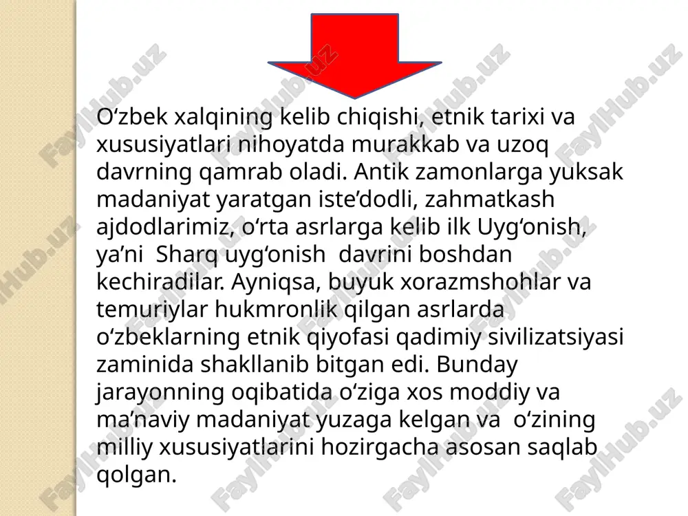 oiy inson qalbidagi so‘z deb tushinmoq ham farz ham qarzdir.shu ma’noda shoirning vatanga bitilgan tuyg‘usi ifoda etiladi; o‘zbekiston respublikasi konstitutsiyasining 105-moddasida alohida fikr izoh etildi: “shaharcha, qishloq va ovullarda, shuningdek ular tarkibidagi mahallalarda hamda shaharlardagi mahallalarda fuqarolarning yig‘inlari o‘zini-o‘zi boshqarish organlari, bo‘lib, ular ikki yarim yil muddatga raisni (oqsoqolni) va uning maslahatchilarini saylaydi mahalla borasida olib borilayotgan siyosat ikkita muhim vazifani hal etishni ko‘zda tutadi. birinchi vazifa ikkinchi vazifa birinchisi ma’naviy vazifa bo‘lib, u o‘zbek xalqining ming yillik tarixidagi noyob , eng aziz an’anlarni , qadriyatlani qaytadan tiklash va rivojlantirishdan iborat. ikkinchidan siyosiy vazifa bo‘lib, mahalla institutini bugungi zamon talablariga muvofiq tarizda tiklash va uning vakollatlarini kengaytirishdan iborat. ii.bob. voha aholisining ijtimoiy hayotida oilaviy qadriyatlarning o‘rni. 2.1.voha aholisining oilaviy qadriyatlari jamiyatimizning tayanchi, poydevori oila hisoblanadi. oila har bir xalqning, millatning davomiyligini saqlaydigan, milliy qadriyatlarning rivojini ta’minlaydigan, yangi avlodni dunyoga keltirib, uni ma’­naviy va jismoniy barkamol qilib tarbiyalaydigan jamiyatning asosiy negizi …