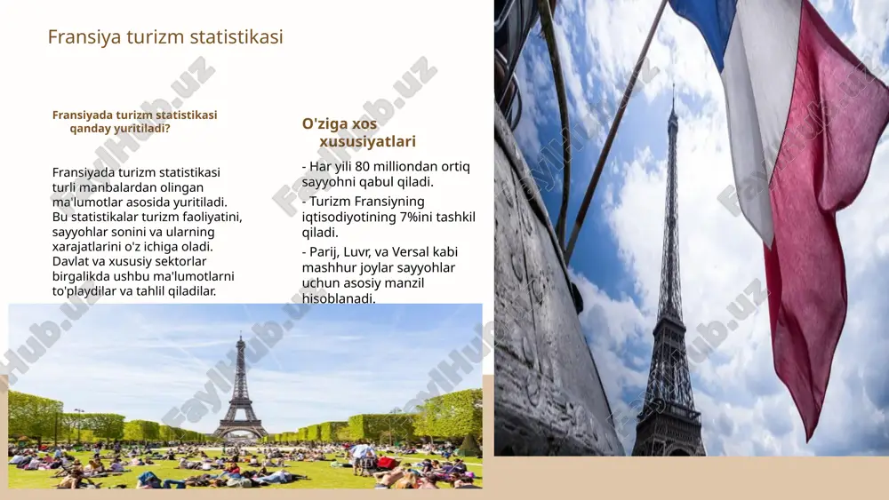 odiyotida ish o'rinlari fransiya turizmi iqtisodiyotda muhim rol o'ynaydi, chunki u millionlab ish o'rinlari yaratadi. har yili turizm sohasida 2 milliondan ortiq odam ishlaydi, bu esa mamlakatdagi ish o'rinlarining 8% ni tashkil etadi. bu ish o'rinlari mehmonxona, restoran va transport kabi turli sohalarda taqdim etiladi. turizm daromadlari fransiya jahon bo'ylab eng ko'p sayohatchilarni qabul qiluvchi davlatdir. 2019 yilda turizmdan olingan daromad 57 milliard evrodan oshdi. bu daromadlar davlat budjetiga katta hissa qo'shadi va iqtisodiy o'sishni rag'batlantiradi. turistik xarajatlar sayyohlar fransiyada o'rtacha 600 evro sarflaydilar. bu xarajatlar mehmonxona, oziq-ovqat, ko'ngilochar xizmatlar va suvenir xaridlariga to'g'ri keladi. turistik xarajatlar mahalliy biznesni qo'llab-quvvatlaydi va hududiy iqtisodiyotni rivojlantiradi. fransiya turizmi iqtisodiyotda muhim o'rin tutadi, ish o'rinlari yaratish, daromadlar keltirish va mahalliy iqtisodiyotni rivojlantirish orqali. har yili millionlab sayyohlar, katta xarajatlar va turizmdan olinadigan daromadlar mamlakat iqtisodiyotiga sezilarli hissa qo'shadi. turizmning iqtisodiy rivojlanishdagi roli turizm, mamlakat iqtisodiyotini rivojlantirishda muhim rol o'ynaydi. u investitsiyalarni jalb qilish, …