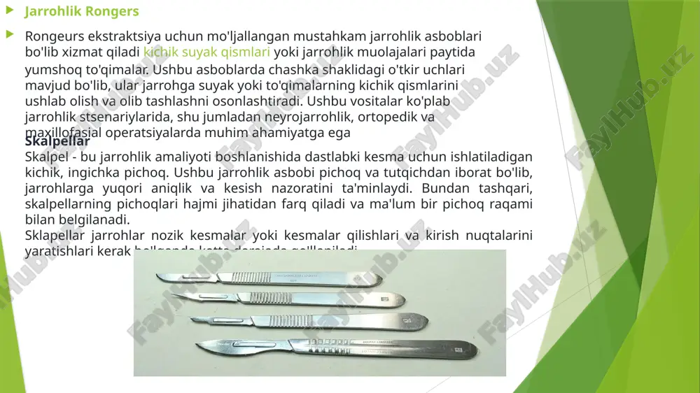 yoviy sterilizatsiyada etilen oksid gazi, spirt, formalin buglaridan foydalaniladi. optik asboblar, fibrin tolali asboblar, sunʼiy materiallar, jarroxlik iplari, maxsus jarroxlik asboblari (skalpellar) kimyoviy usulda sterilizatsiya qilinadi. eʼtiboringiz uchun raxmat image1.jpeg image2.jpeg image3.jpeg image4.jpeg image5.jpeg image6.jpeg image7.jpeg /docprops/thumbnail.jpeg