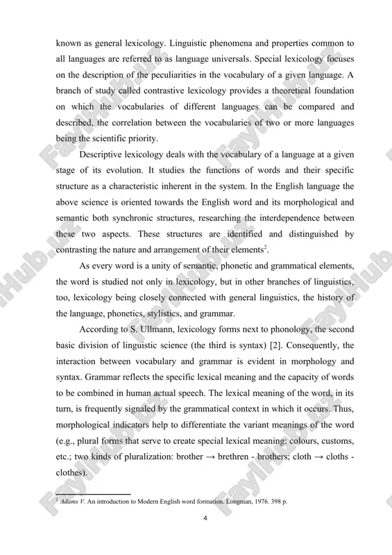 purposes of human communication, materially representing a group of sounds, possessing a meaning, susceptible to grammatical employment and characterized by formal and semantic unity. there are 4 basic kinds of words: 1) orthographic words – words distinguished from each other by their spelling; 2) phonological words – distinguished from each other by their pronunciation; 3) word-forms which are grammatical variants; 4) words as items of meaning, the headwords of dictionary entries, called lexemes. a lexeme is a group of words united by the common lexical meaning, but having different grammatical forms. the base forms of such words, represented either by one orthographic word or a sequence of words called multi-word lexemes which have to be considered as single lexemes (e.g. phrasal verbs, some compounds) may be termed citation forms of lexemes (sing, talk, head etc), from which other word forms are considered to be derived. semantics (from ancient greek σημαντικός …