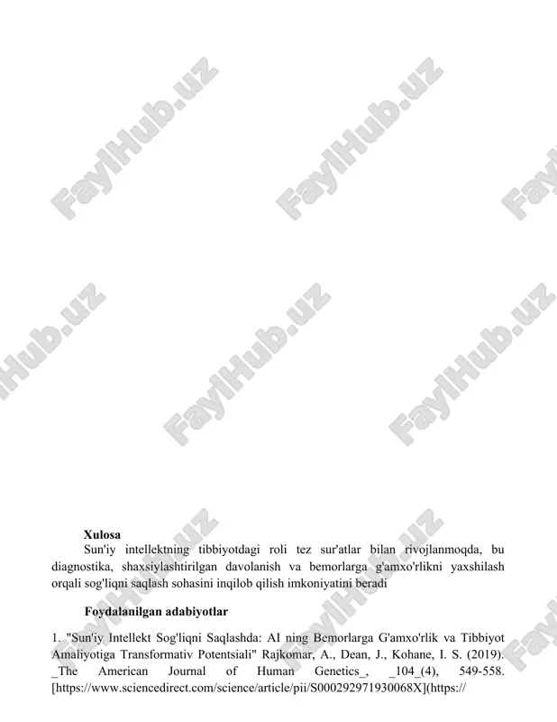 sun'iy intellektning tibbiyotda tutgan o'rni - Page 4