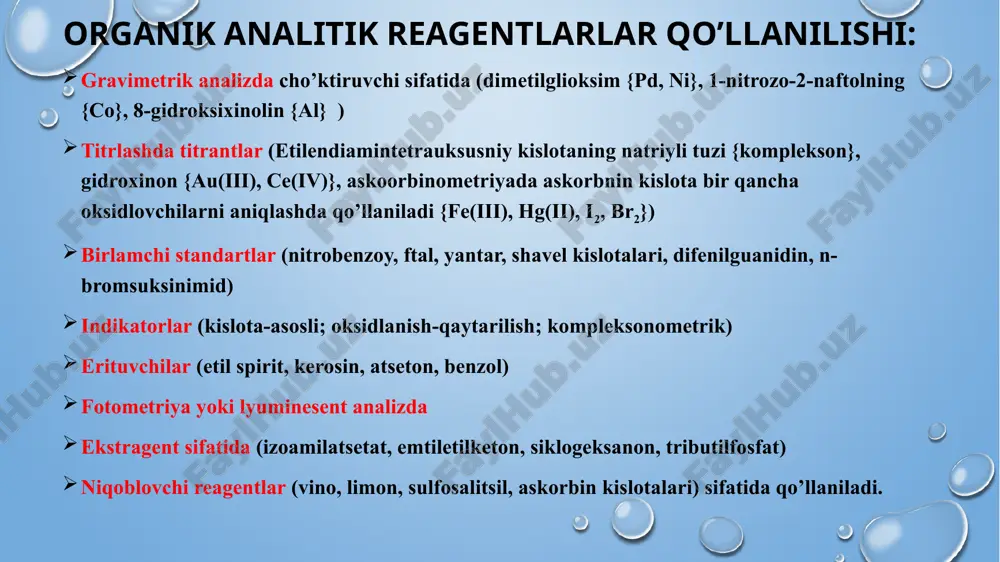 analitik kimyoda organik reagentlarning qo’llanilishi - Page 4