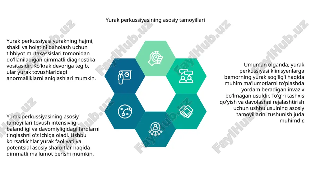 da muhimdir. bolalar kardiologiyasida yurak perkussiyasi yurak perkussiyasi, shuningdek, yurak perkussiyasi sifatida ham tanilgan, yurakning hajmi va funktsiyasini baholash uchun pediatrik kardiologiyada qo'llaniladigan fizik tekshiruv usulidir. yurak perkussiyasi paytida shifokor yurak tomonidan ishlab chiqarilgan tovushdagi o'zgarishlarni tinglash uchun ko'krak devoriga tegib turadi, bu yurakning tuzilishi va faoliyati haqida qimmatli ma'lumot beradi. ushbu invaziv bo'lmagan protsedura odatda bolalarda tug'ma yurak nuqsonlari kabi yurak kasalliklarini tashxislashda qo'llaniladi va bolalar kardiologiyasi sohasida muhim vositadir. qariyalar parvarishida yurak perkussiyasi yurak perkussiyasi - keksa bemorlarda yurak hajmini, holatini va faoliyatini baholash uchun ishlatiladigan asosiy diagnostika usuli. yurak tovushlarini tinglash orqali shifokorlar yuzaga kelishi mumkin bo'lgan muammolarni aniqlashlari va tegishli davolanishni buyurishlari mumkin. keksa bemorlarda yurak perkussiyasini bajarishda to'g'ri tayyorgarlik va texnika muhim ahamiyatga ega, chunki yoshga bog'liq o'zgarishlar natijalarning aniqligiga ta'sir qilishi mumkin. to'g'ri baholashni ta'minlash uchun to'g'ri asboblardan foydalanish va belgilangan ko'rsatmalarga rioya qilish muhimdir. yurak kasalliklarini tashxislashda yordam berishdan tashqari, yurak perkussiyasi tibbiyot …