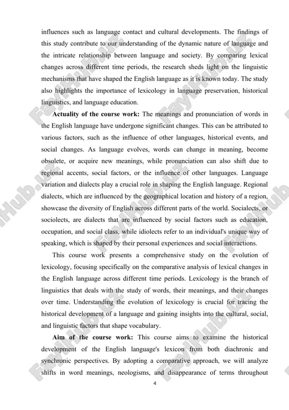 e formation of unique lexicons during these epochs. subsequently, we delve into early modern and late modern english stages, observing transitions brought upon by social change, scientific advancements, and cultural movements that shaped distinctive vocabularies specific to each period. finally, this course addresses contemporary developments such as digitalization, globalization, and multiculturalism influence current trends in modern english lexis. overall, students gain an appreciation for the dynamic nature of language, enrich their understanding of english etymologies, and foster sensitivity towards cross-linguistic influences shaping our daily interactions with words. keywords: lexicology, diachronic analysis, synchronic analysis, english history, etymology. practical values of research work: social factors, such as social class, education, and occupation, can significantly impact the way language evolves. as society changes, so does the language, with new words, expressions, and meanings emerging to reflect these changes. the influence of social factors on language is evident in the development of new slang, …